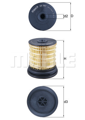 Filtr paliwa KX 397 MAHLE