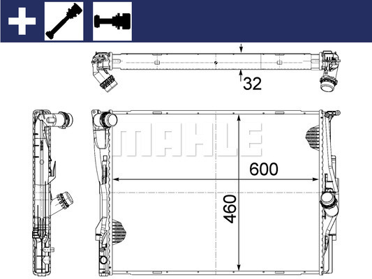 Chłodnica, układ chłodzenia silnika, BEHR CR 1087 000S MAHLE