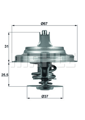 Termostat układu chłodzenia TX 25 87D MAHLE