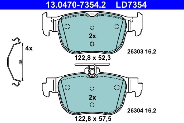 KLOCKI HAM. SKODA T. OCTAVIA 1,0-2,0 TSI 19- CERAMIC 13.0470-7354.2 ATE