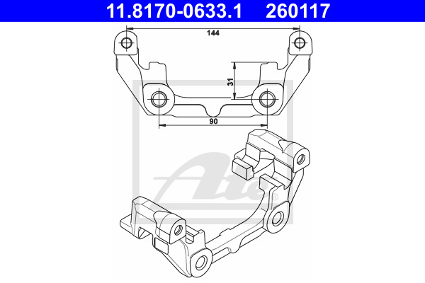Mocowanie, zacisk hamulcowy 11.8170-0633.1 ATE