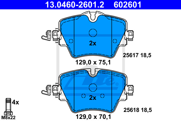 Klocki hamulcowe - komplet 13.0460-2601.2 ATE
