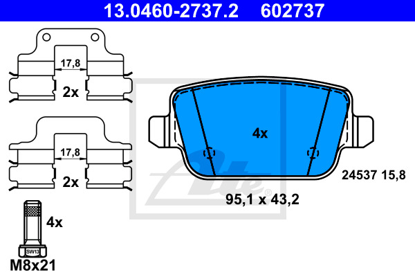 Klocki hamulcowe - komplet 13.0460-2737.2 ATE
