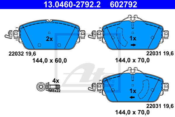 Klocki hamulcowe - komplet 13.0460-2792.2 ATE