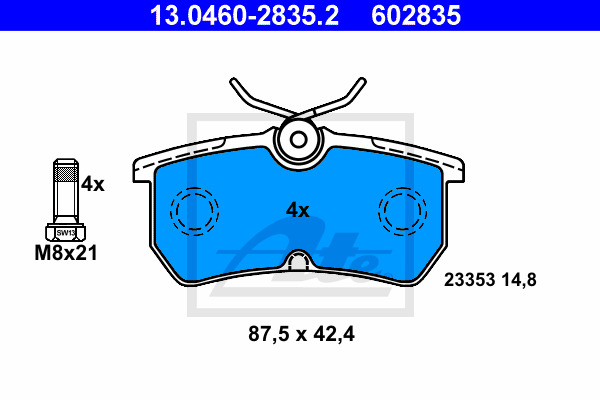 Klocki hamulcowe - komplet 13.0460-2835.2 ATE