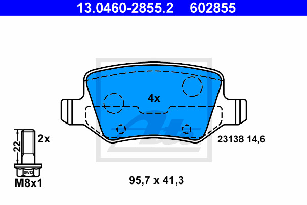 Klocki hamulcowe - komplet 13.0460-2855.2 ATE