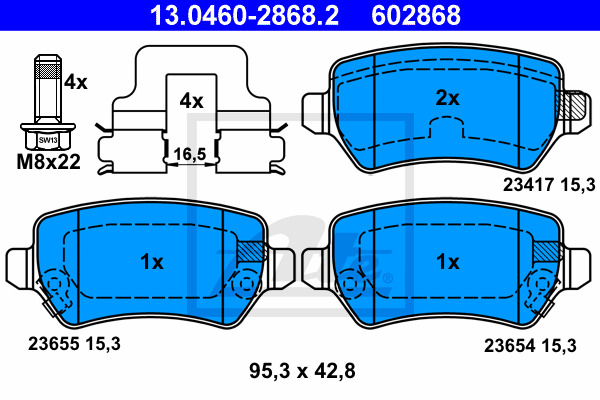 Klocki hamulcowe - komplet 13.0460-2868.2 ATE