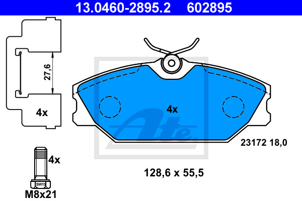 Klocki hamulcowe - komplet 13.0460-2895.2 ATE