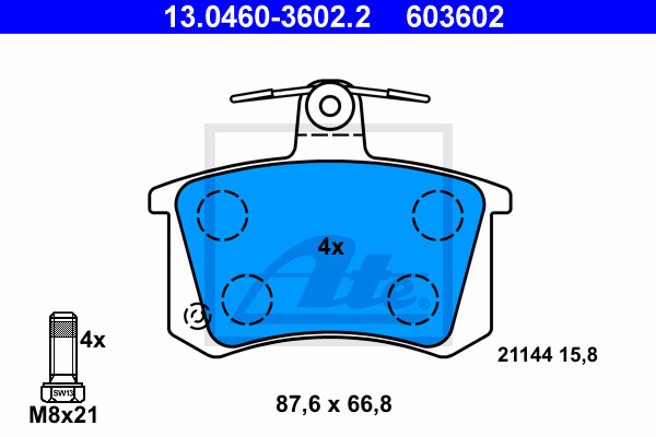 Klocki hamulcowe - komplet 13.0460-3602.2 ATE