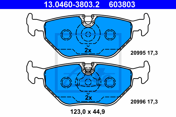 Klocki hamulcowe - komplet 13.0460-3803.2 ATE