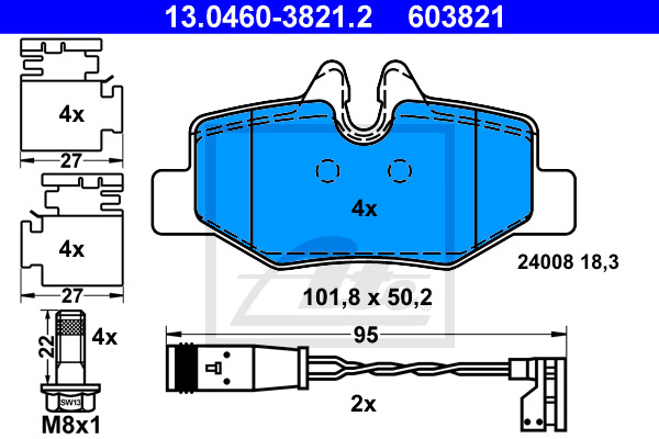 Klocki hamulcowe - komplet 13.0460-3821.2 ATE