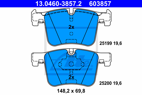 Klocki hamulcowe - komplet 13.0460-3857.2 ATE