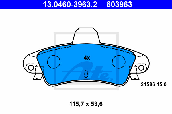 Klocki hamulcowe - komplet 13.0460-3963.2 ATE