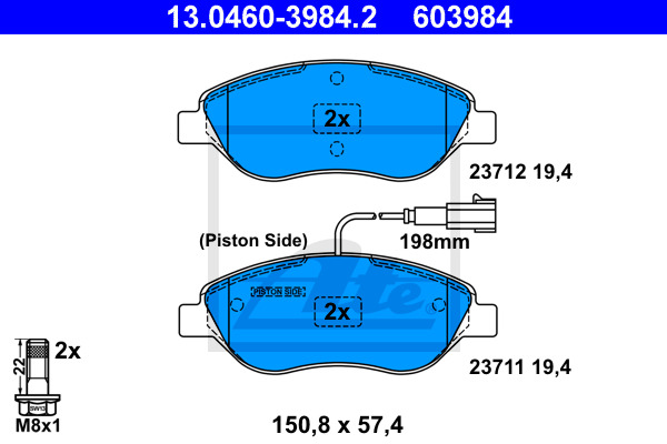 Klocki hamulcowe - komplet 13.0460-3984.2 ATE