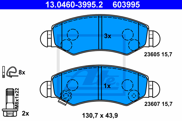Klocki hamulcowe - komplet 13.0460-3995.2 ATE