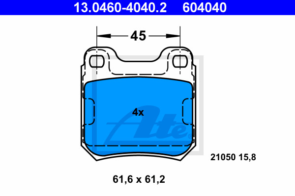 Klocki hamulcowe - komplet 13.0460-4040.2 ATE