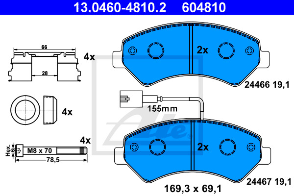 Klocki hamulcowe - komplet 13.0460-4810.2 ATE