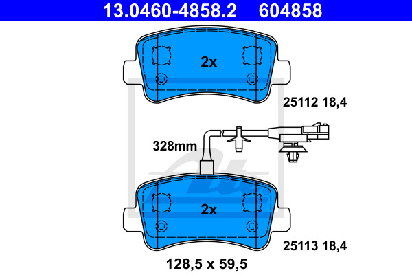 Klocki hamulcowe - komplet 13.0460-4858.2 ATE