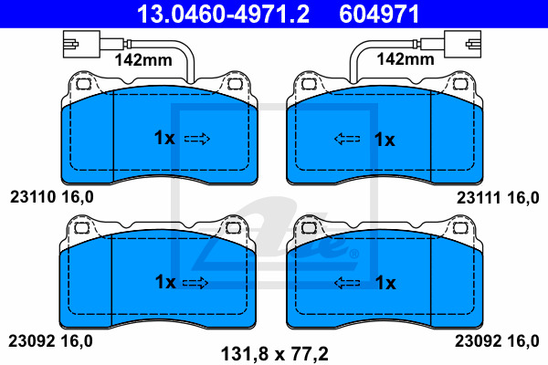 Klocki hamulcowe - komplet 13.0460-4971.2 ATE