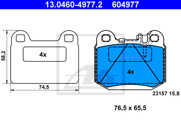 Klocki hamulcowe - komplet 13.0460-4977.2 ATE
