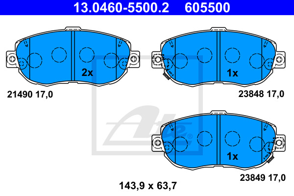 Klocki hamulcowe - komplet 13.0460-5500.2 ATE