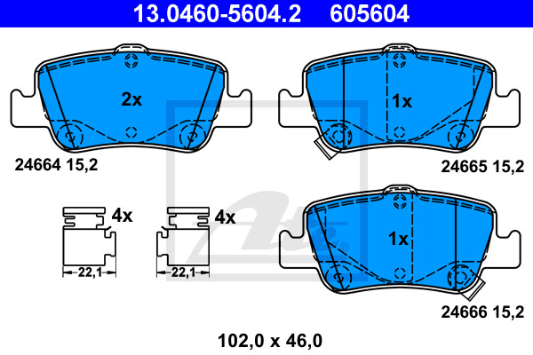 Klocki hamulcowe - komplet 13.0460-5604.2 ATE