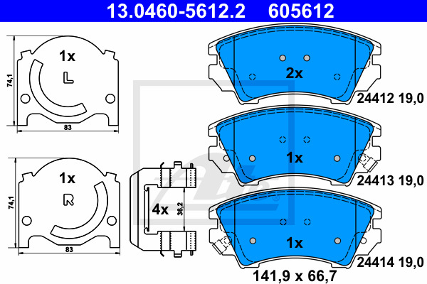 Klocki hamulcowe - komplet 13.0460-5612.2 ATE