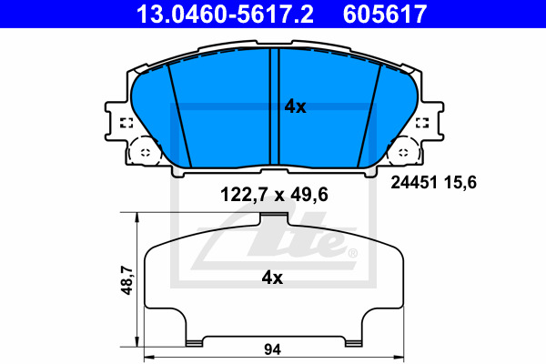 Klocki hamulcowe - komplet 13.0460-5617.2 ATE