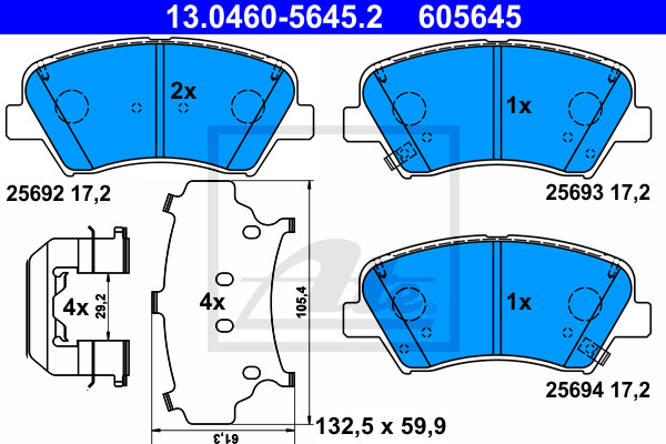 Klocki hamulcowe - komplet 13.0460-5645.2 ATE