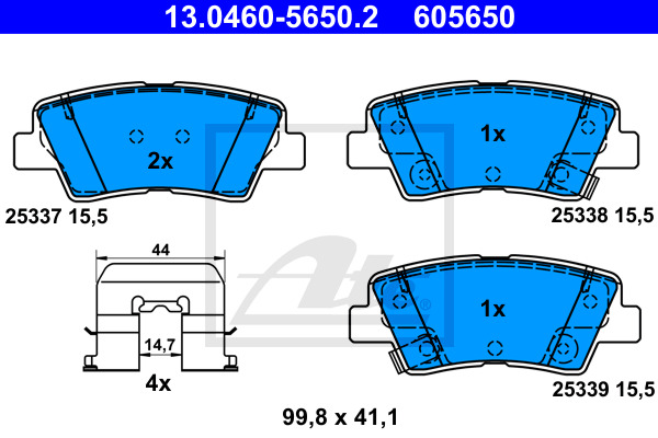Klocki hamulcowe - komplet 13.0460-5650.2 ATE