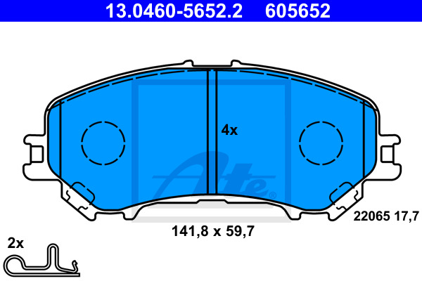 Klocki hamulcowe - komplet 13.0460-5652.2 ATE