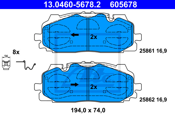 Klocki hamulcowe - komplet 13.0460-5678.2 ATE