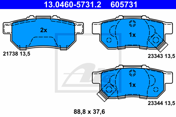Klocki hamulcowe - komplet 13.0460-5731.2 ATE
