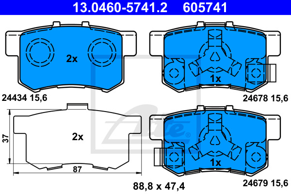 Klocki hamulcowe - komplet 13.0460-5741.2 ATE