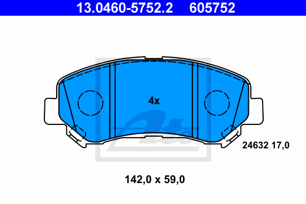 Klocki hamulcowe - komplet 13.0460-5752.2 ATE