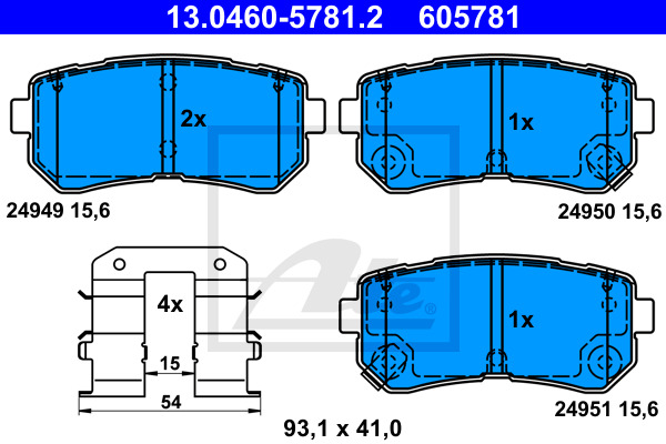 Klocki hamulcowe - komplet 13.0460-5781.2 ATE