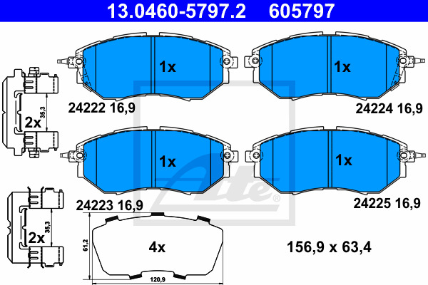 Klocki hamulcowe - komplet 13.0460-5797.2 ATE