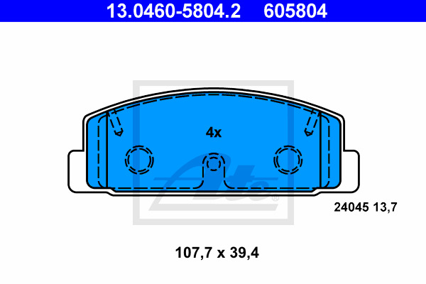 Klocki hamulcowe - komplet 13.0460-5804.2 ATE