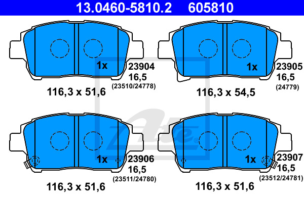 Klocki hamulcowe - komplet 13.0460-5810.2 ATE