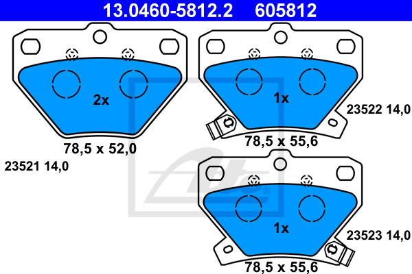 Klocki hamulcowe - komplet 13.0460-5812.2 ATE