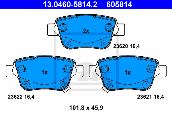 Klocki hamulcowe - komplet 13.0460-5814.2 ATE