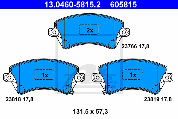 Klocki hamulcowe - komplet 13.0460-5815.2 ATE