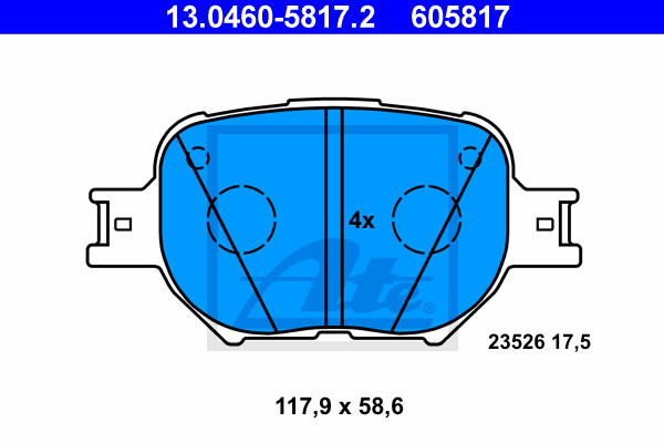 Klocki hamulcowe - komplet 13.0460-5817.2 ATE