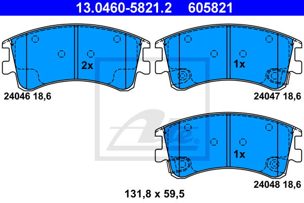 Klocki hamulcowe - komplet 13.0460-5821.2 ATE