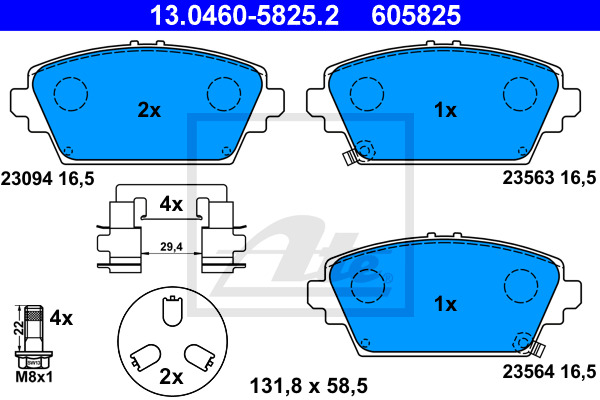 Klocki hamulcowe - komplet 13.0460-5825.2 ATE