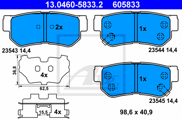 Klocki hamulcowe - komplet 13.0460-5833.2 ATE