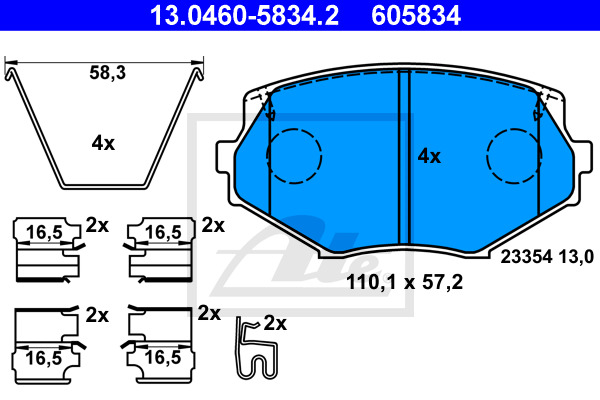 Klocki hamulcowe - komplet 13.0460-5834.2 ATE