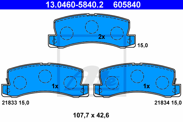 Klocki hamulcowe - komplet 13.0460-5840.2 ATE
