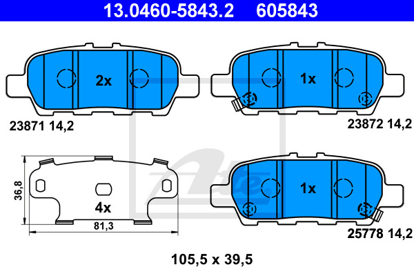 Klocki hamulcowe - komplet 13.0460-5843.2 ATE