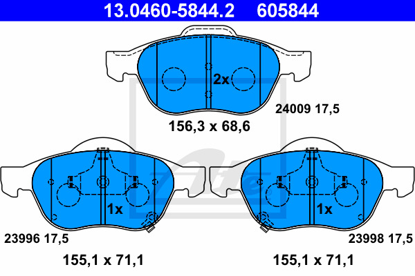 Klocki hamulcowe - komplet 13.0460-5844.2 ATE